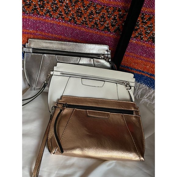 Express Metallic Wristlet Gold(NWT) off white and Silver